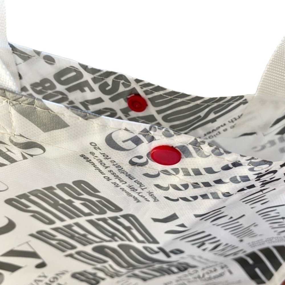 LULULEMON Reusable Tote Bag Gray/White Word Graphics - Picture 3 of 6